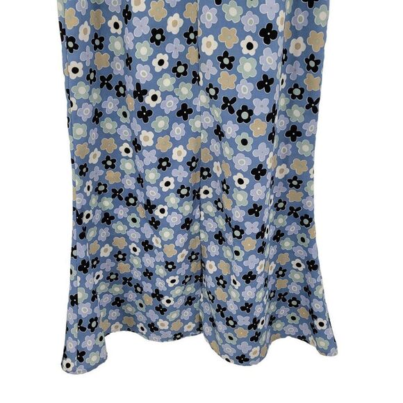 Vtg 90's Y2K Grunge Floral Maxi Skirt 5 Blue Flower Slits USA Phoebe - Picture 8 of 9